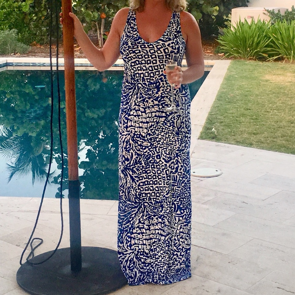 Lilly Pulitzer Blue Halter Sundress Maxi